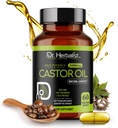 Dr. HERBALIST Castor Oil Capsules - 1600mg per Serving, 60 Count - Non-GMO, Fast-Absorbing, Vegetarian, Cold-Pressed, and High Potency - Supports Skin, Hair, Natural Laxatives and Digestive Health