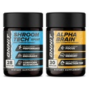 ONNIT Premium Alpha Brain Bundle - Supplément Cerveau Nootropique (30 comte) pour Focus, Concentration et Mémoire + Shroom Tech Sport pour l'exercice, l'énergie et la performance cardiovasculaire (28 comte)
