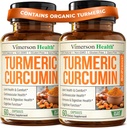 Supplément curcumin curcumin curcumin avec extrait de poivre noir - Turcuma biologique haute puissance 1200mg et 95% Curcuminoides pour la santé articulaire et digestive - Supplément de soutien interarmées - 60 Capsules Curcuma - 2 Pack