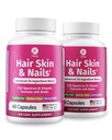 1 Body Hair Skin Nails Growth Vitamin with Biotin - Complete Formula for Men & Women - 2 Pack