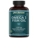 Huile de poisson de Fortune de la vie Omega 3 Supplément concentré 2500 mg, 60 Softgels, haute puissance, EPA et DHA acide gras - coeur, cerveau, peau, articulations - non OGM