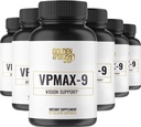 Golden After 50 VpMax-9 - Soins de vue et supplément antioxydant avec vitamines oculaires, lutéine, lycopène et extrait de bilberry - 6 bouteilles
