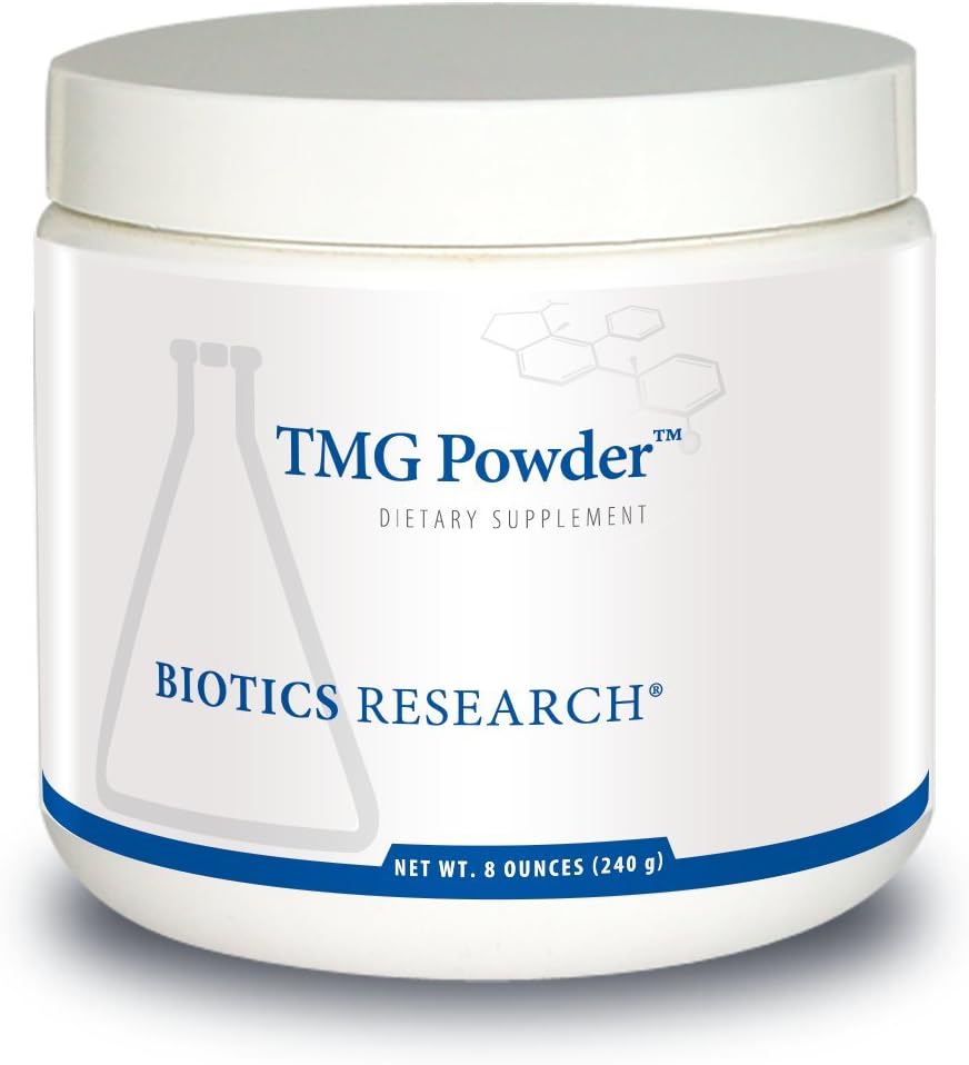 Biotics Research TMG Powder – Trimethylglycine. Betaine. Powdered Formula. Methyl Donor. Vascular Protection. Muscle Gain. Detoxification. Supports Healthy Homocysteine Levels Contains: 8 Oz (240g)