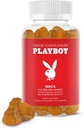 Playboy - Maca Root Gummies pour les femmes et les hommes (60 Comte - Pêche aromatisée) - Boost Vitalité sexuelle, Libido, Fertilité - Maca Gummies Supplément - 100% naturel, végétalien non OGM - 4:1 Extrait Maca Pérouana
