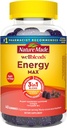 Nature faite Wellblends EnergyMAX Gommies, caféine à action rapide, CoQ10 et vitamine B12 1000mcg, soutien énergétique Vitamines gommy, 40 Gommies