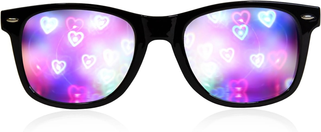 Verres de diffraction ultime - 3D Rainbow Heart Effect - Great Edm, Concert et Rave Accessory