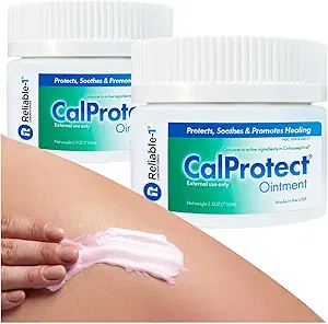 CalProtect Anti-Rash Hydratant Ointment (2-Pack, 2,5oz, Jars) Reliable-1 Laboratoires Incontinence de couches pour adultes - Barrière de peau Réparation et soulagement apaisant pour les hommes et les femmes