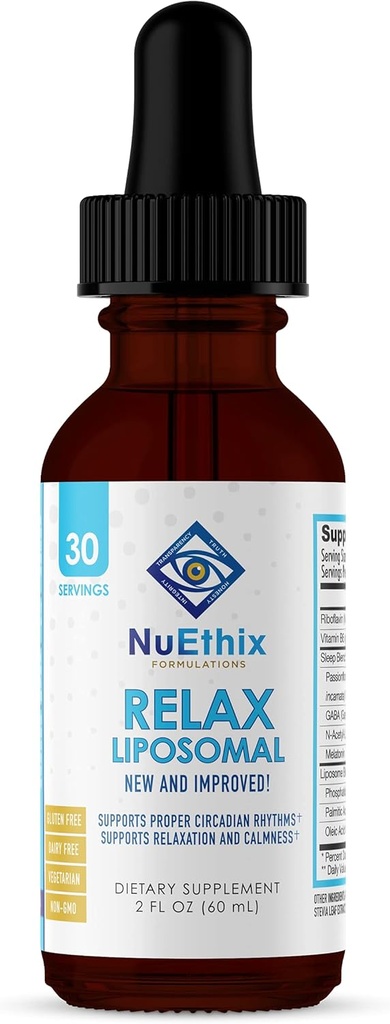 Formules NuEthix Relax Formule de supplément liposomale pour soutenir la relaxation et le calme, 2 onces fluides, 30 portions