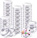 Sieral 4 Pack 7 jours Stackable Pill Organizers Round Pill Organizer Case Stackable Weekly Supplements Vitamines Conteneurs individuels Boîtes Distributeur avec Lids pour la médecine de voyage, clair