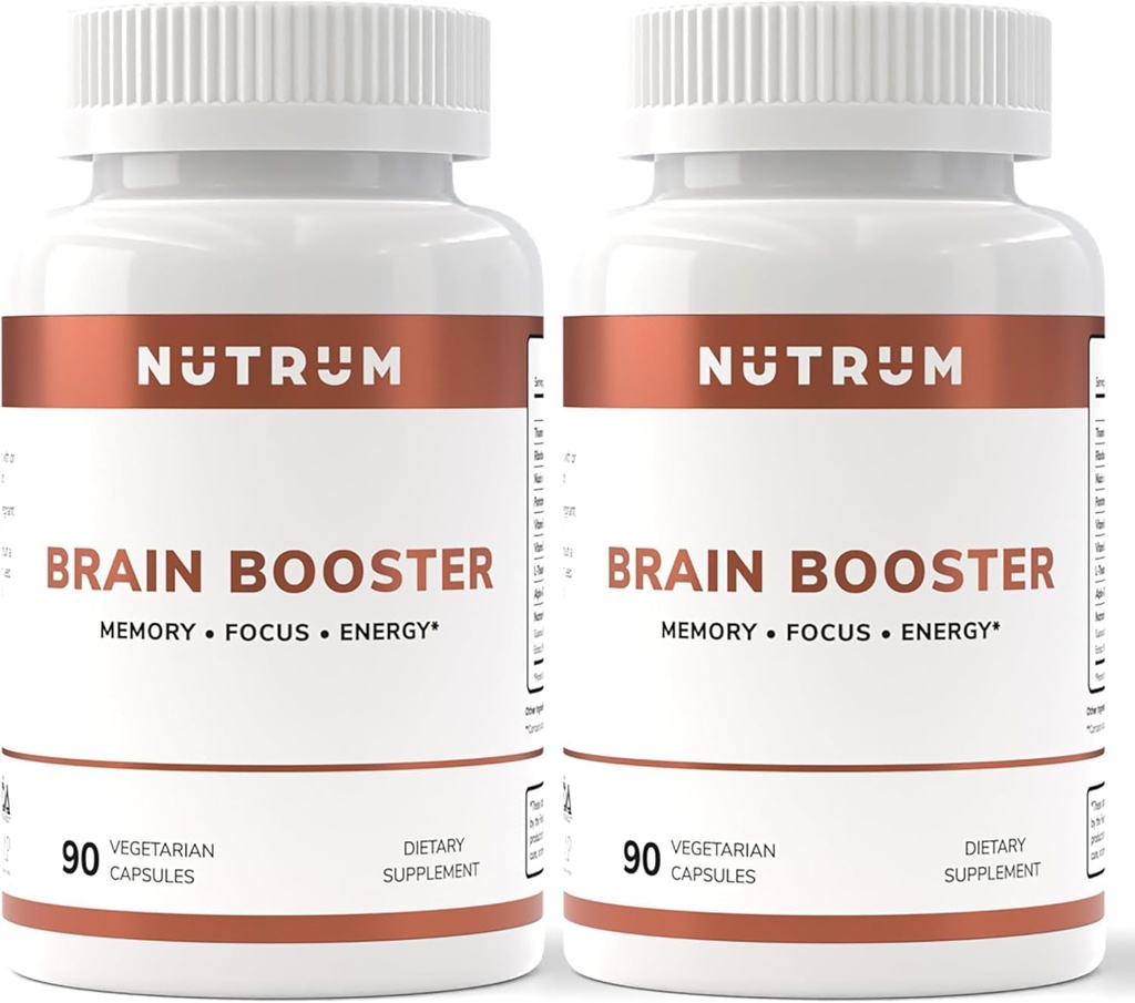 Supplément booster de cerveau - Supplément nootrope de puissance cérébrale - Pills de cerveau pour la concentration, la mémoire, la clarté, l'énergie et une meilleure concentration avec Alpha-GPC, L-Theanine, Rhodiola, Ginseng, Guarana (paquet de 2)