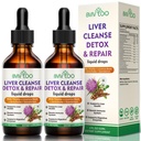 2 paquets de gouttes liquides pour la santé du foie - 2000mg Thistle de lait, racine de dandelion, artichaut, extrait de silymarin, et herbes curcuma - végétalien, non-OGM - 4 Fl Oz (120ml)