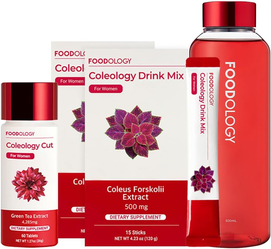 ALIMENTOLOGIE Bouteille rouge 1-mois Ensemble de combustion / Coléologie Mélange de boisson(2ea) et Coléologie Coupe(1ea) et bouteille d'eau(1ea)
