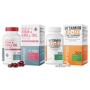Bronson Vitamine K2 (MK7) avec supplément D3 Oméga-3 Poisson + huile de krill 1000 MG
