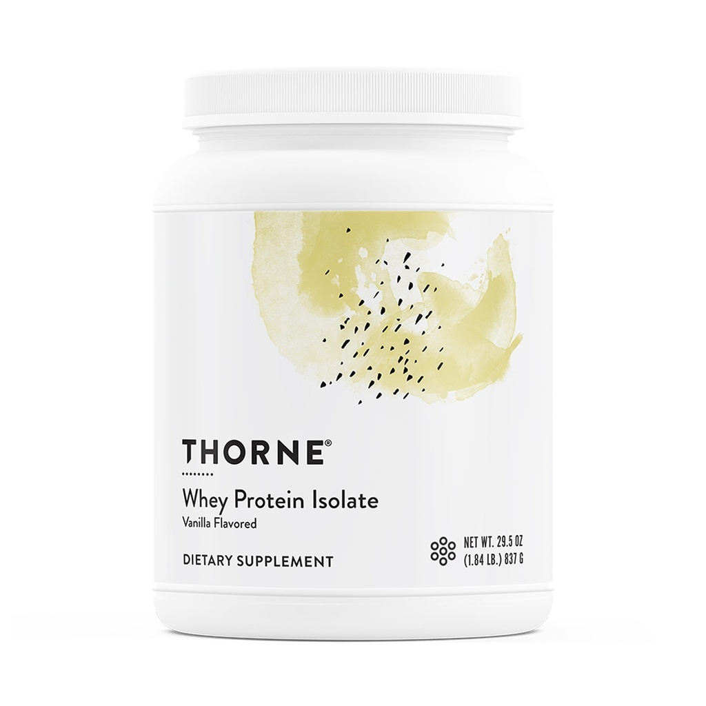 THORNE - Isolé de protéines de lactosérum - 21 grammes de poudre de protéines de lactosérum facile à digérer - NSF certifié pour le sport - Vanille - 29,5 Ounces - 30 portions