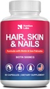 Peau de cheveux et ongles Vitamines pour les femmes 100% Fabriqué aux États-Unis – Biotin naturel 5000MCG Supplément pour la croissance des cheveux - DHT Blocker - Non-OGM, Gluten Free-3rd Party Tested-1 Month Supply