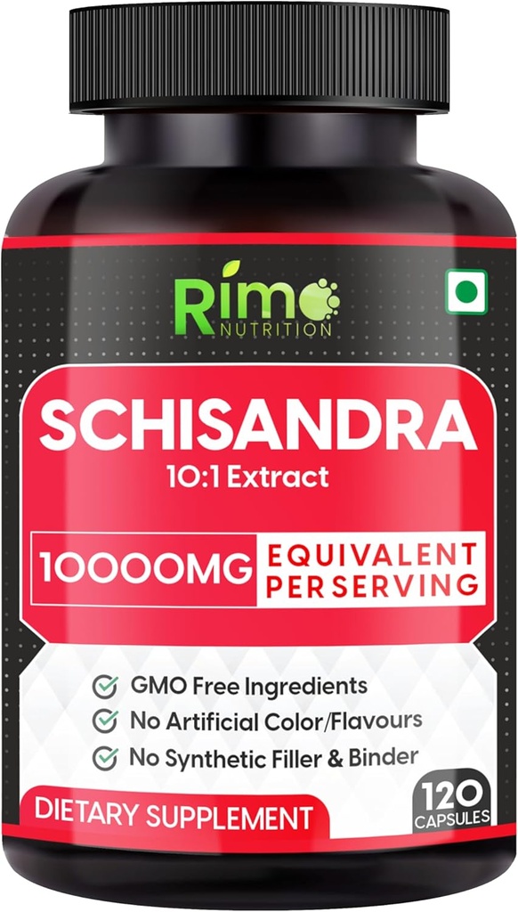 Supplément Schisandra - Standardisé en Schisandrins, extrait de fruits Schisandra Chinensis pur, 120 capsules