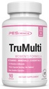 PEScience TruMulti multivitamine pour les femmes avec le fer, formule quotidienne avec supplément de vitamine C, D, zinc pour le soutien immunitaire, minéraux chélatés, 90 capsules faciles à avaler