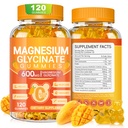 Glycinate de magnésium 600mg, sans sucre à croquer Gymnese de magnésium avec Glycinate de magnésium, vitamine D, B6 et CoQ10 pour le sommeil, la relaxation, le cerveau et le muscle, 120 Compte
