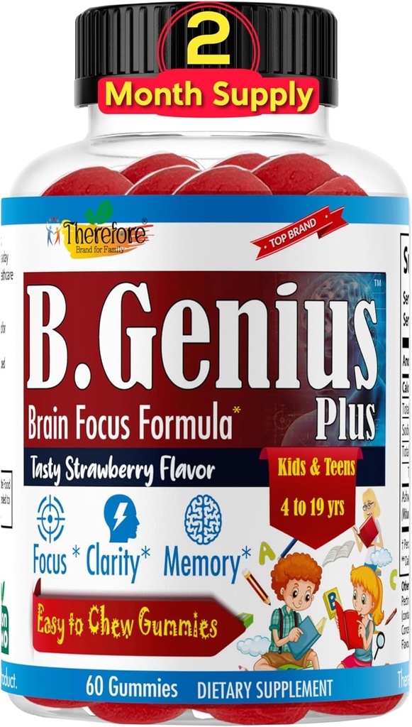 B.Genius Calmant Ashwagandha Gummies pour les enfants et les adolescents.