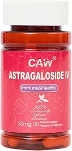 CAW Astragaloside IV Immune Support , Max Absorption Anti-Aging Supplément , 50mg 30 Enteric-Coated Capsules végétariennes