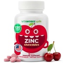 Enfants Zinc 15mg Comprimés à croquer - Saveur de cerise naturelle - Vegan, végétarien, sans OGM, sans gluten, sans vitamines sans noix - Supplément alimentaire pour le soutien immunitaire - pour les enfants - 120 Chewables