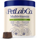 PetLab Co. 22 en 1 Dog Multivitamine - Soutien Réponse immunitaire du chien, peau, manteau, articulations et santé générale - Vitamines A, E, D, B12, Minéraux, Antioxydants - Arôme de porc à croquer - Emballage May Vary