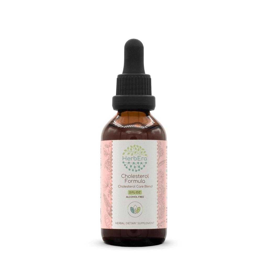 HerbEra Cholestérol Formule B60 Teinture d'extrait sans alcool: Feuille d'artichaut, Feuille d'épine et fleur, Graines de fenouil, Racine de curcuma, Racine d'Ashwagandha, Berry Amla. Mélange de soin du cholestérol 2 Fl Oz