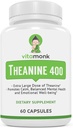 Supplément VitaMonk L Theanine 400mg - L-Theanine 400mg sans remplissage artificiel - Supplément extra-résistance L Theanine - Lthéanine 60 Capsules