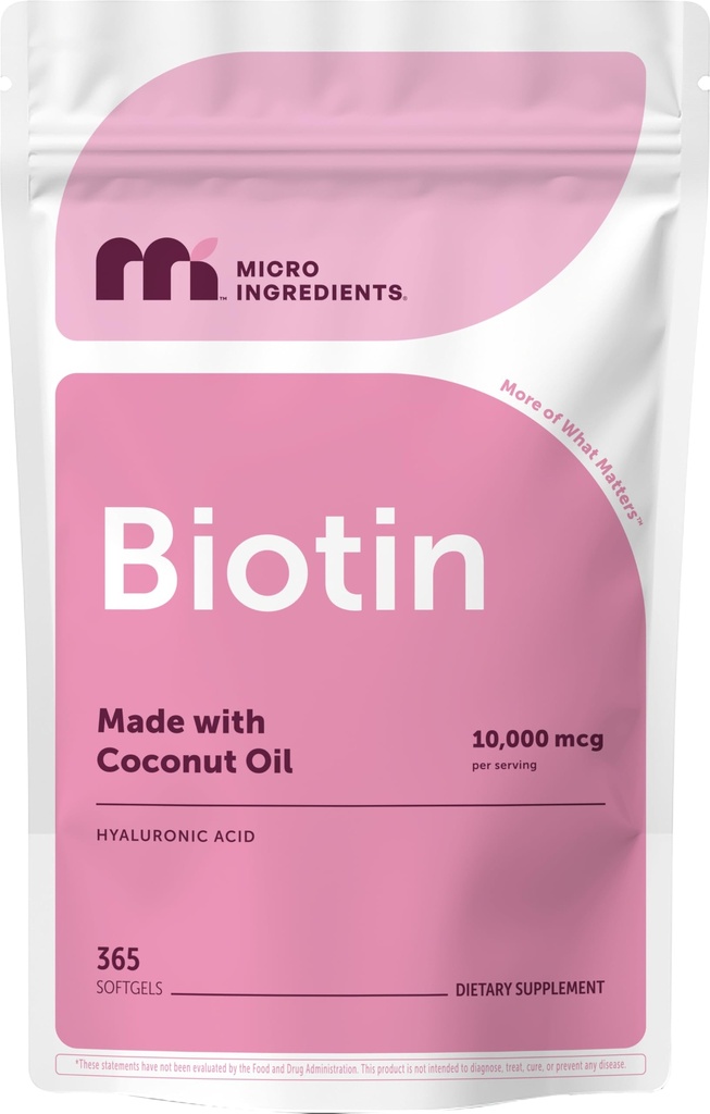 Micro-ingrédients Biotine 10 000 mcg à l'acide hyaluronique 25 mg par portion