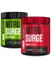 Pré-entraînement à la nitrosurge d'usine Jacked dans la framboise bleue et la pastèque Nitrosurge Pré-entraînement thermogénique Shred pour hommes et femmes