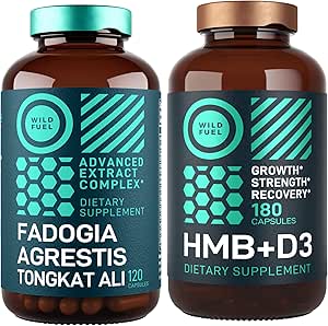 Suppléments HMB avec VIT D3 et Fadogia Agrestis Complexe Muscle Power & Recovery Bundle