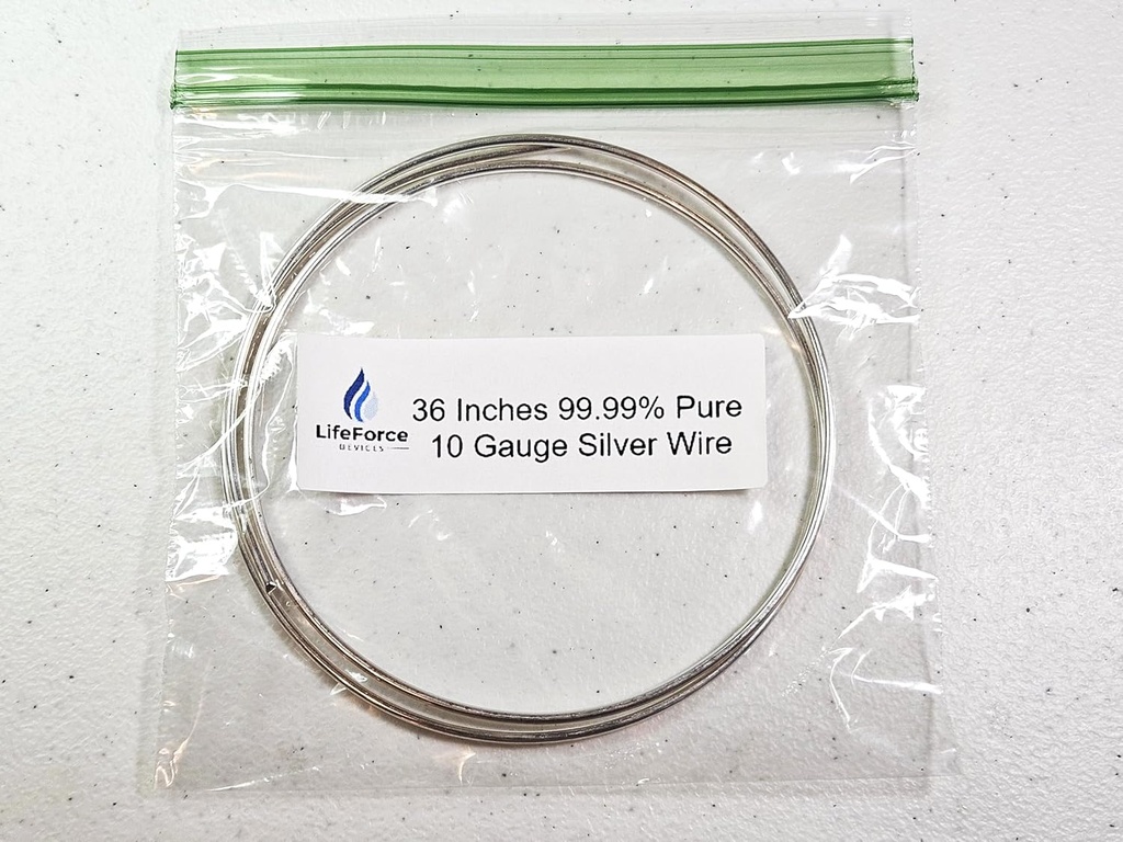 Fils générateurs d'argent pur – 9999 Électrodes d'argent – pré-cut 36 pouces 10 fils de jauge – convient aux générateurs LifeForce