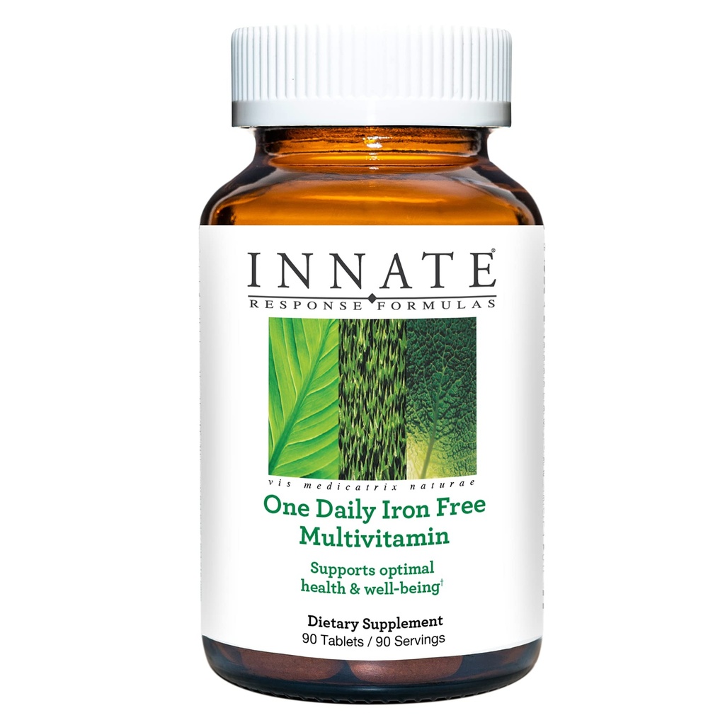 Formules de réponse INNATE Un jour sans fer - Multivitamine quotidienne sans fer - Vitamines B - Végétariens, non OGM et kasher - Fabriqués sans 9 allergènes alimentaires - 60 Nombre (60 portions)