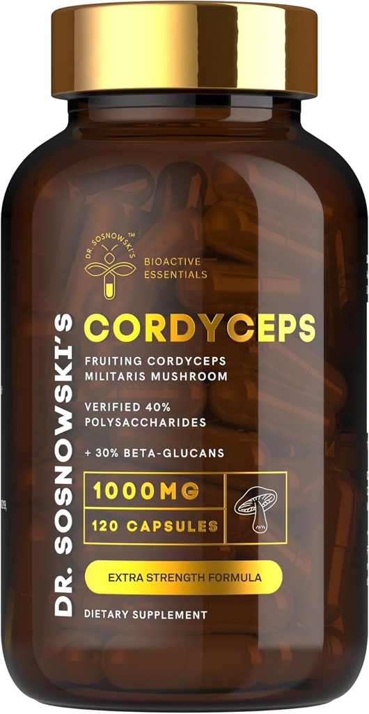 Capsules de champignons Cordyceps BioActive du Dr Sosnowski (120 capsules)