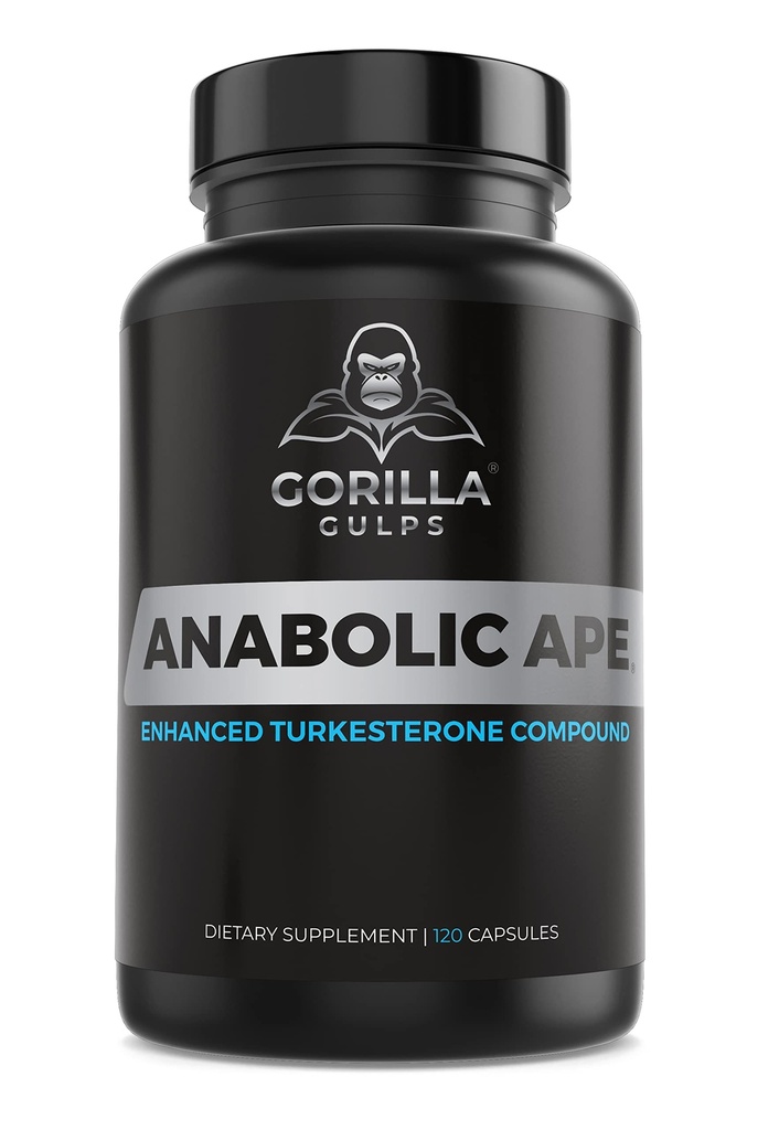 Gorilla Gulps : Ape anabolique – composé de turcestérone amélioré : Turkestérone, créatinol-O-Phosphate, Ashwagandha, Bioperine.