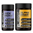 ONNIT Premium Alpha Brain Bundle - Supplément Cerveau Nootropique (90 Compte) pour Focus, Concentration et Mémoire + Nouveau Supplément d'humeur pour Soulagement du Stress, Sommeil et Mood (60 Compte)