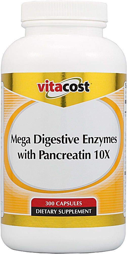 Vitacost Mega Enzymes digestifs avec Pancréatine 10X - 300 Capsules