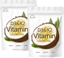 D3 + K2 Huile de noix de coco Gels doux, Vitamine D3 10000 iu Plus K2 (MK-7) 200 mcg, Vitamine D3 K2 Supplément Softgels, Remplir Vitamine D3 K2 Huile de noix de coco Softgels 300 Gels