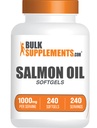 BulkSupplements.com Huile de saumon softgels - supplément Omega 3, suppléments d'huile de saumon sauvage de l'Alaska - 1000mg, sans gluten, 1 softgel par portion, 240 Nombre (paquet de 1)