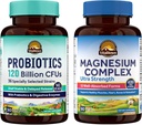 Vitalitown Probiotic + Magnésium Bundle (paquet de 2) , 120 milliards de probiotiques (poste 1) et complexe 6-en-1 de magnésium (poste 2) , Gut, os, muscles, santé du sommeil , Vegan , 30 capsules et 120 capsules