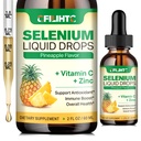 Sélénium Liquid Drops, supplément de sélénium liquide de 200 mcg avec vitamine C et zinc, soutien du système immunitaire, antioxydant et santé cardiaque, haute absorption, ananas, 2 Fl Oz