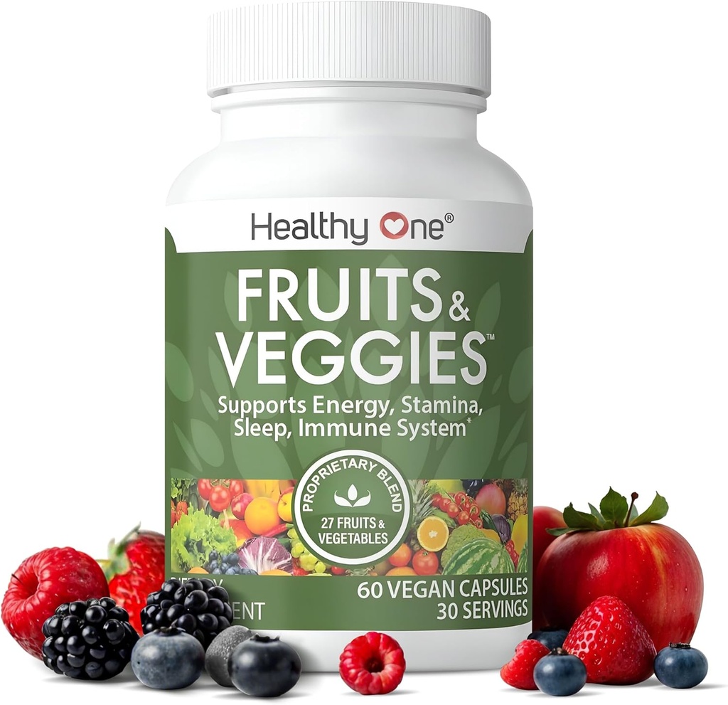 Fruits et légumes sains - 27 aliments entiers équilibrés de la nature - Vitamines - Minéraux - Antioxydants - Détox - Légumes - Kale - Brocoli - Épinards - betteraves - Framboises - Multivitamine - 30 portions