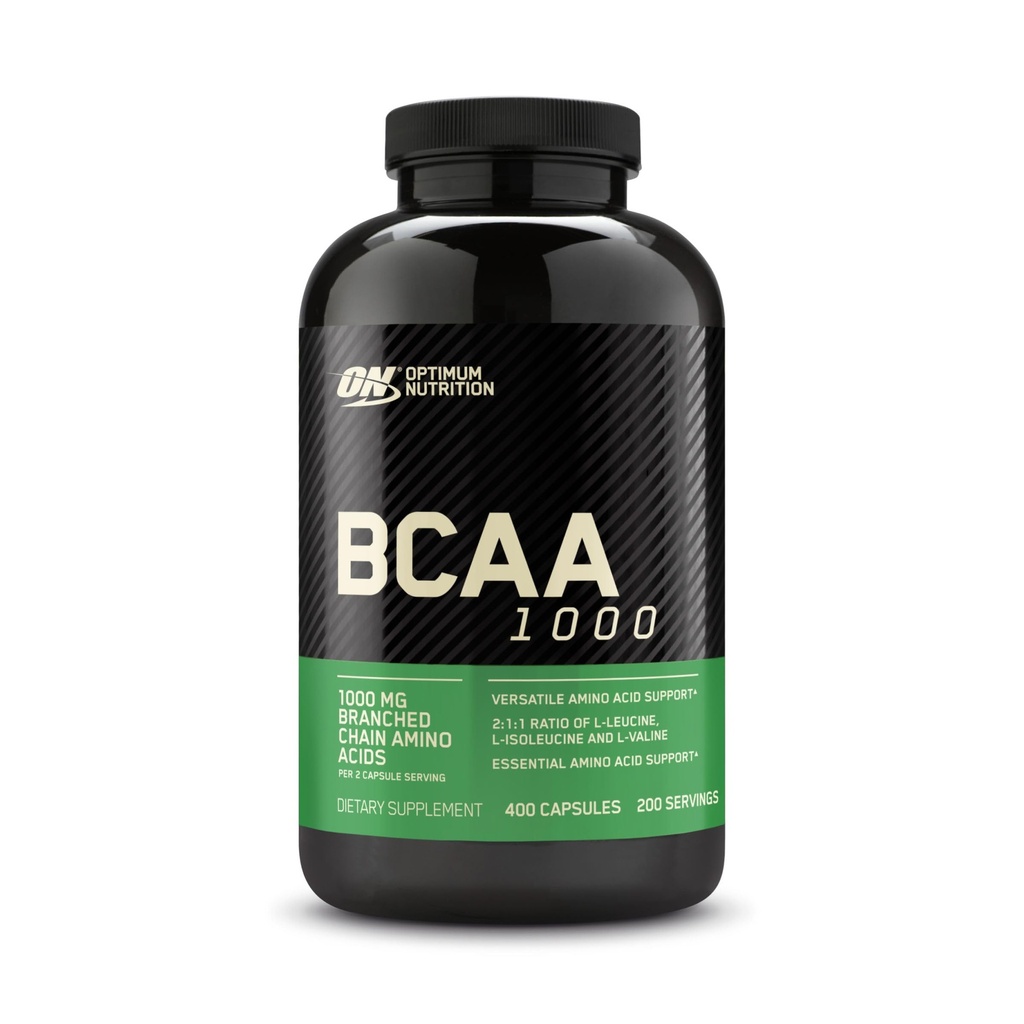 Optimum Nutrition Capsules BCAA instantanées, acides aminés essentiels à chaîne ramifiée, 1000mg, 400 Nombre