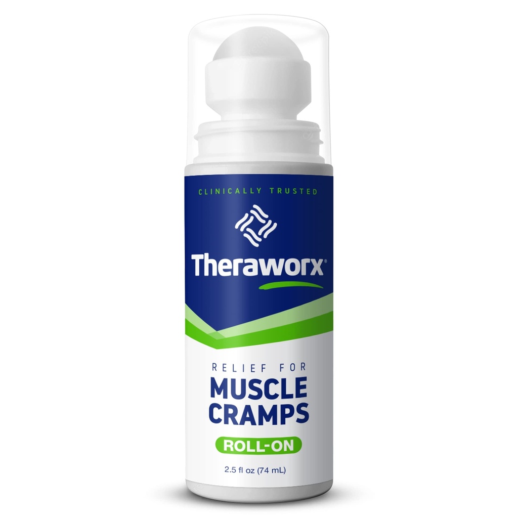 Theraworx Relief for Muscle Cramps Roll-On Fast-Activing Muscle Spasm, la douleur des jambes avec le sulfate de magnésium - 2,5 oz - 1 comte