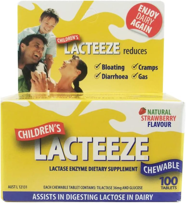 Lacteze Childrens 100 comprimés à croquer Fraise par Gelda Scientific