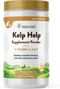 NaturVet Kelp Help Plus Omega Skin and Coat Supplément pour chiens et chats, poudre, fabriqué aux États-Unis avec des ingrédients à la source mondiale 1 livre