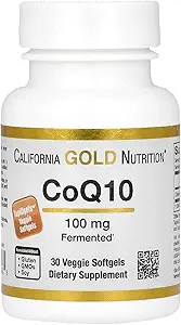 California Gold Nutrition CoQ10 100 mg, Coenzyme Q10 Ubiquinone USP, Supports Mitochondrial Function*, 30 Veggie Softgels