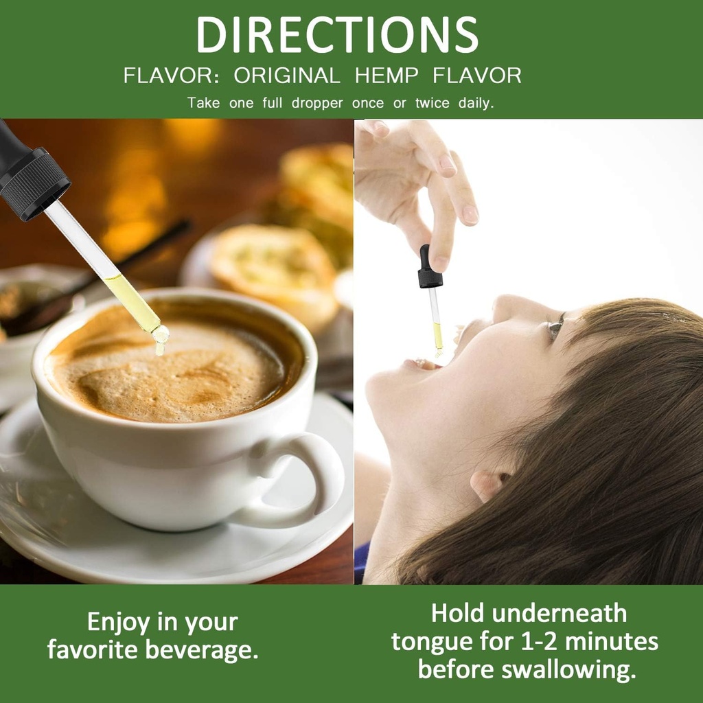 (2 Pack) 5000mg Huile de chanvre biologique à pression froide - Riche en oméga 3-6-9 - gouttes de chanvre naturel - Fabriqué aux États-Unis