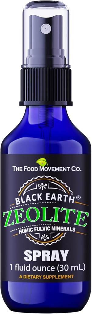 Zéolite de la Terre Noire avec acides fulviques humiques, minéraux traces, pour les adultes et les enfants soutient la santé de Gut, le soutien immunitaire, la digestion et l'élimination et plus 1oz Pompe liquide supplément de pulvérisation