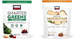 Force Factor Plus Smarter Greens Superfood Chews, Greens et Superfoods avec Probiotiques et Champignons modernes Soft Chews, Supplément Champignon avec Lions Mane, Turkey Tail